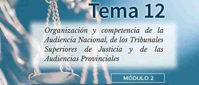 Tema 12. Organización y competencia de la Audiencia Nacional, de los Tribunales Superiores de Justicia y de las Audiencias Provinciales